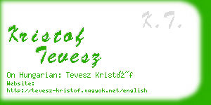 kristof tevesz business card